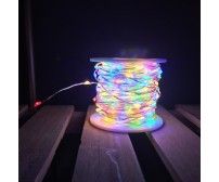 Catena 200 micro led multicolor filo rame argento	